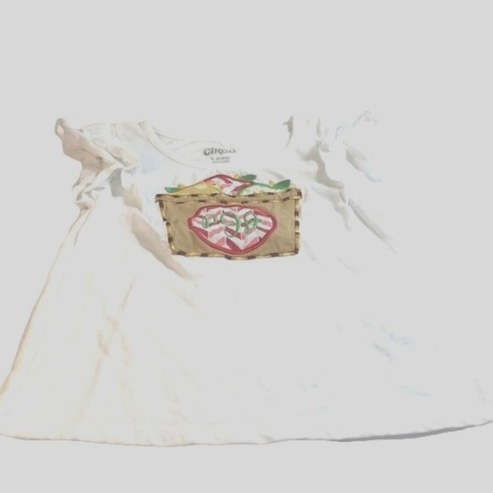 Circo Girls Monogramed PJA Sleeveless Tee White Multicolored Graphic Size S 6-6X